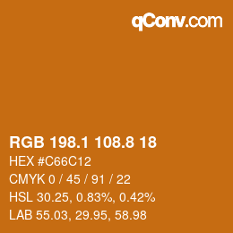 Color code: RGB 198.1 108.8 18 | qconv.com