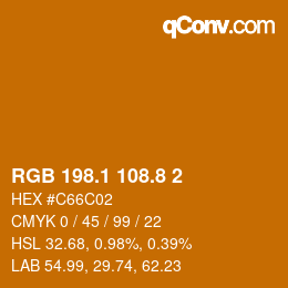 カラーコード: RGB 198.1 108.8 2 | qconv.com