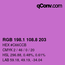 カラーコード: RGB 198.1 108.8 203 | qconv.com