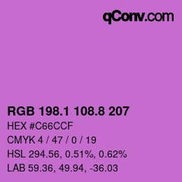 カラーコード: RGB 198.1 108.8 207 | qconv.com