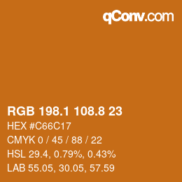 Color code: RGB 198.1 108.8 23 | qconv.com
