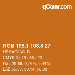Color code: RGB 198.1 108.8 27 | qconv.com