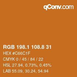 Color code: RGB 198.1 108.8 31 | qconv.com