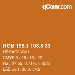 Color code: RGB 198.1 108.8 33 | qconv.com