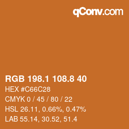 カラーコード: RGB 198.1 108.8 40 | qconv.com