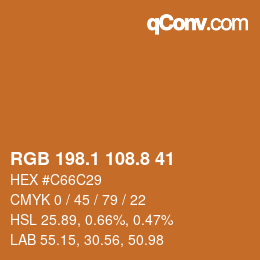 Color code: RGB 198.1 108.8 41 | qconv.com