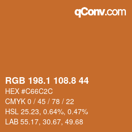 Color code: RGB 198.1 108.8 44 | qconv.com