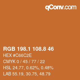 Color code: RGB 198.1 108.8 46 | qconv.com
