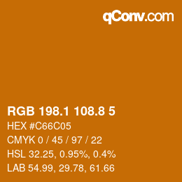 カラーコード: RGB 198.1 108.8 5 | qconv.com
