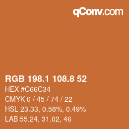 Color code: RGB 198.1 108.8 52 | qconv.com