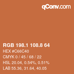 Color code: RGB 198.1 108.8 64 | qconv.com