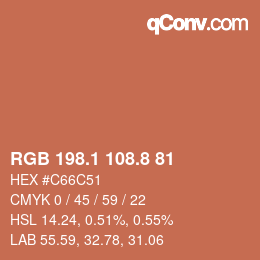 Color code: RGB 198.1 108.8 81 | qconv.com