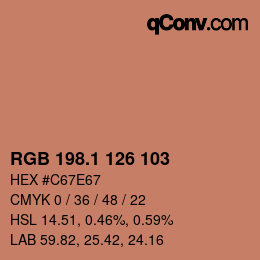カラーコード: RGB 198.1 126 103 | qconv.com