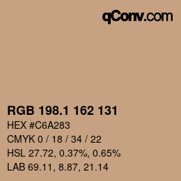 Color code: RGB 198.1 162 131 | qconv.com