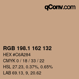 Color code: RGB 198.1 162 132 | qconv.com