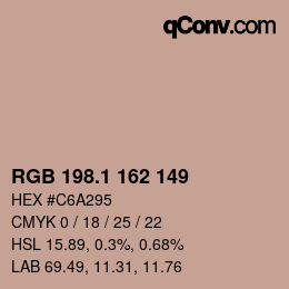 カラーコード: RGB 198.1 162 149 | qconv.com