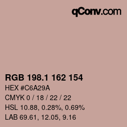 カラーコード: RGB 198.1 162 154 | qconv.com