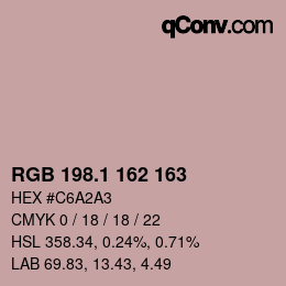 カラーコード: RGB 198.1 162 163 | qconv.com