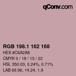 カラーコード: RGB 198.1 162 168 | qconv.com