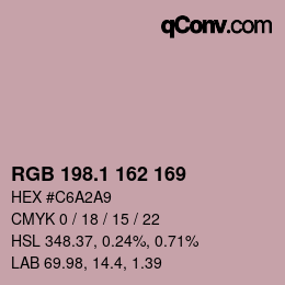 カラーコード: RGB 198.1 162 169 | qconv.com