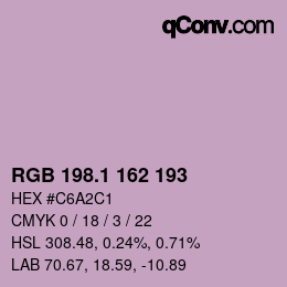 カラーコード: RGB 198.1 162 193 | qconv.com