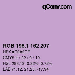 カラーコード: RGB 198.1 162 207 | qconv.com