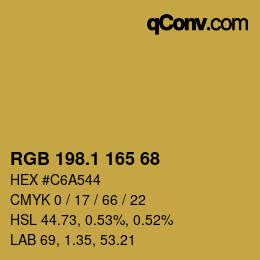 カラーコード: RGB 198.1 165 68 | qconv.com