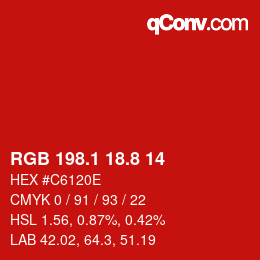 Color code: RGB 198.1 18.8 14 | qconv.com