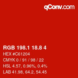 Color code: RGB 198.1 18.8 4 | qconv.com