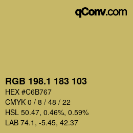 カラーコード: RGB 198.1 183 103 | qconv.com