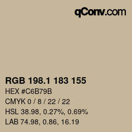 カラーコード: RGB 198.1 183 155 | qconv.com