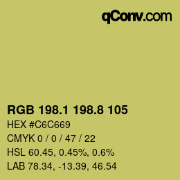 カラーコード: RGB 198.1 198.8 105 | qconv.com