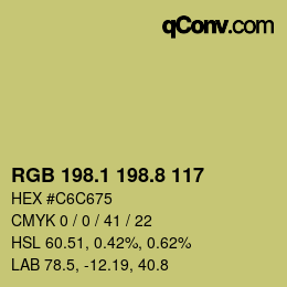 Color code: RGB 198.1 198.8 117 | qconv.com