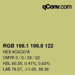 Color code: RGB 198.1 198.8 122 | qconv.com