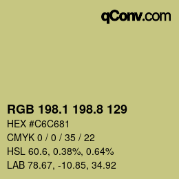 カラーコード: RGB 198.1 198.8 129 | qconv.com