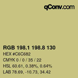 カラーコード: RGB 198.1 198.8 130 | qconv.com
