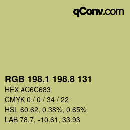 カラーコード: RGB 198.1 198.8 131 | qconv.com