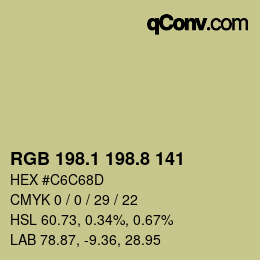 Color code: RGB 198.1 198.8 141 | qconv.com