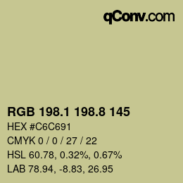 カラーコード: RGB 198.1 198.8 145 | qconv.com