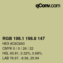 Color code: RGB 198.1 198.8 147 | qconv.com