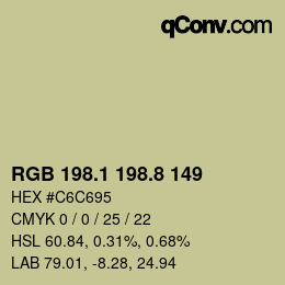 Color code: RGB 198.1 198.8 149 | qconv.com
