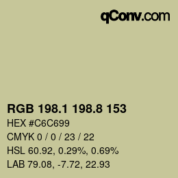 Color code: RGB 198.1 198.8 153 | qconv.com