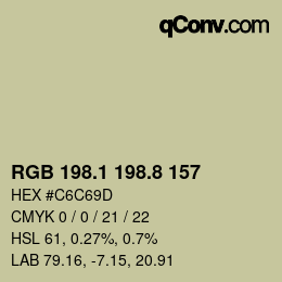 Color code: RGB 198.1 198.8 157 | qconv.com