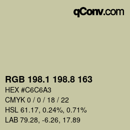 カラーコード: RGB 198.1 198.8 163 | qconv.com