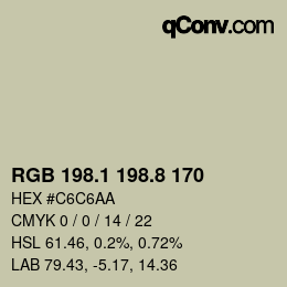 Color code: RGB 198.1 198.8 170 | qconv.com