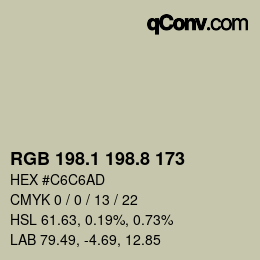 Color code: RGB 198.1 198.8 173 | qconv.com