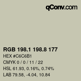 Color code: RGB 198.1 198.8 177 | qconv.com