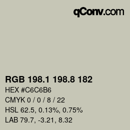 Color code: RGB 198.1 198.8 182 | qconv.com