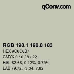 Color code: RGB 198.1 198.8 183 | qconv.com