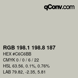 Color code: RGB 198.1 198.8 187 | qconv.com